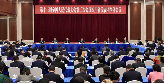 四川代表团举行全体会议 推选彭清华为团长 尹力等为副团长