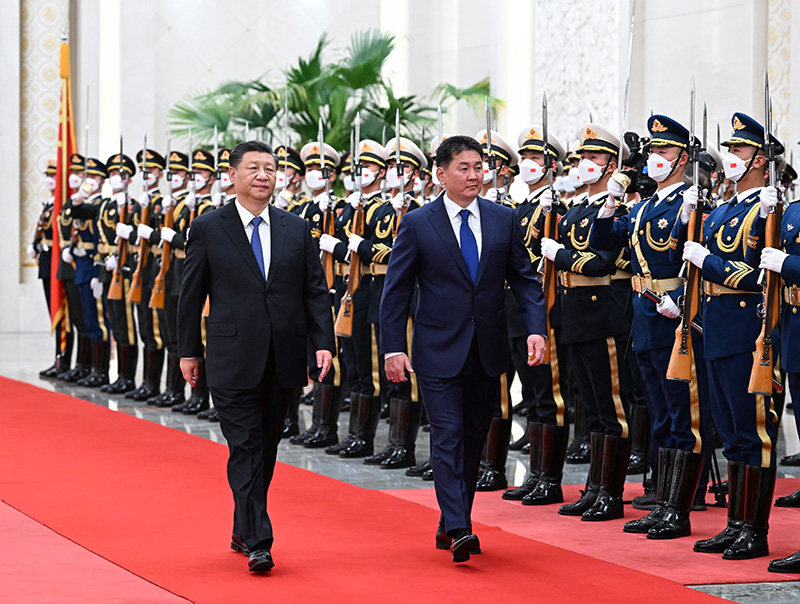 习近平同蒙古国总统呼日勒苏赫举行会谈「相关图片」